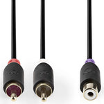 Cavo audio stereo 2x RCA maschio-RCA femmina placcato oro 20cm CABP24020AT02 5412810272952 ND1200