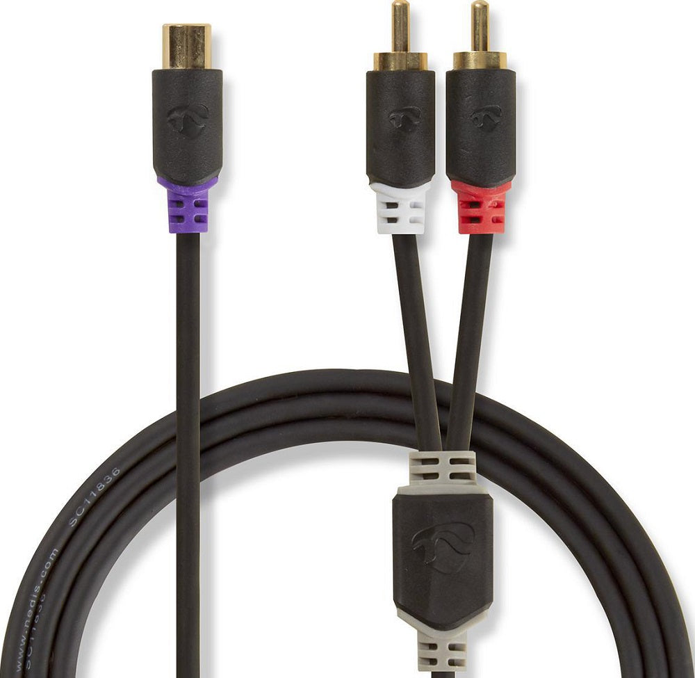 Cavo audio stereo 2x RCA maschio-femmina placcato oro 20cm