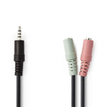 Cavo audio cuffia maschio 3,5mm a 2x 3,5mm femmina 0,2m