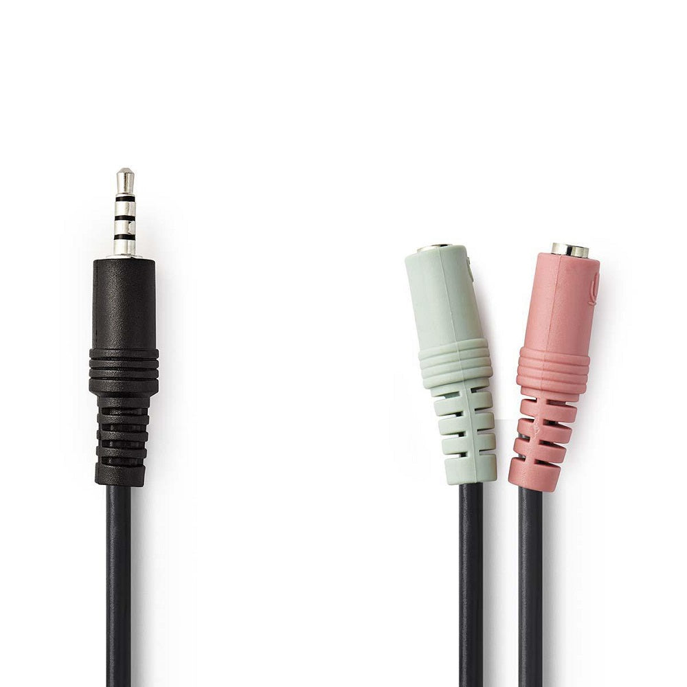 Cavo audio cuffia maschio 3,5mm a 2x 3,5mm femmina 0,2m
