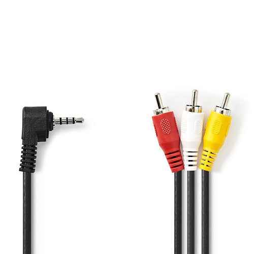 Cavo AV 3,5 mm maschio a 3x RCA maschio 2m nero