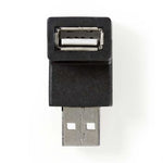 Adattatore USB 2.0 A maschio-femmina con angolo a 90° nero