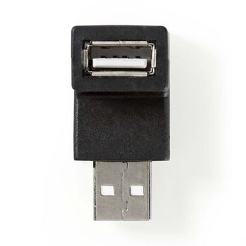 Adattatore USB 2.0 A maschio-femmina con angolo a 90° nero