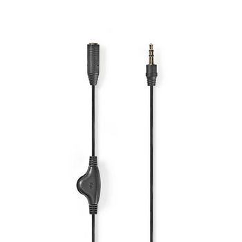 Cavo audio stereo con controllo volume 3,5mm maschio-femmina 1m nero