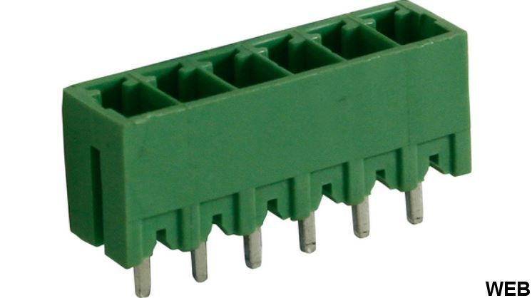 Connettore maschio 6 poli 3.81mm passo 8A dritto