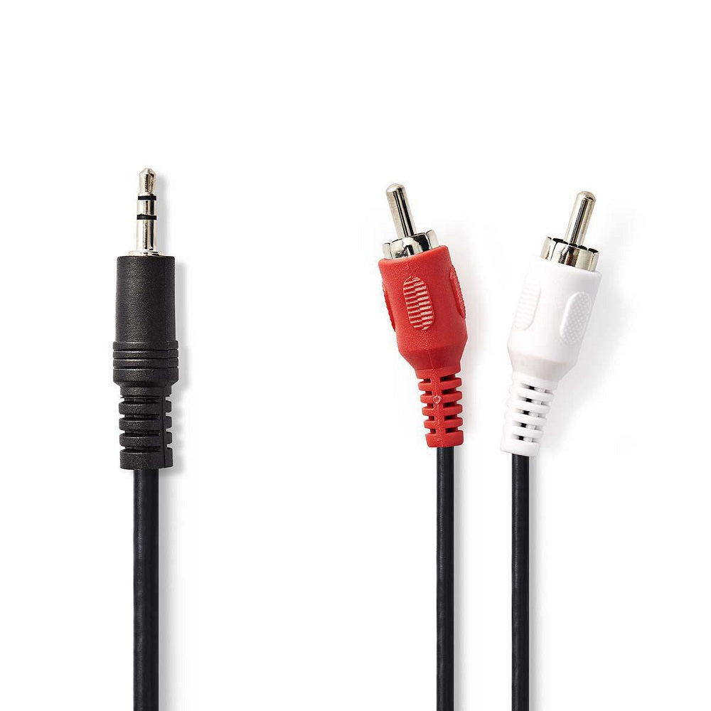 Cavo audio stereo maschio 3,5mm a 2x RCA maschio 5m nero