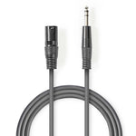 Cavo audio XLR bilanciato maschio 3 pin a 6,35 mm 1,5 m