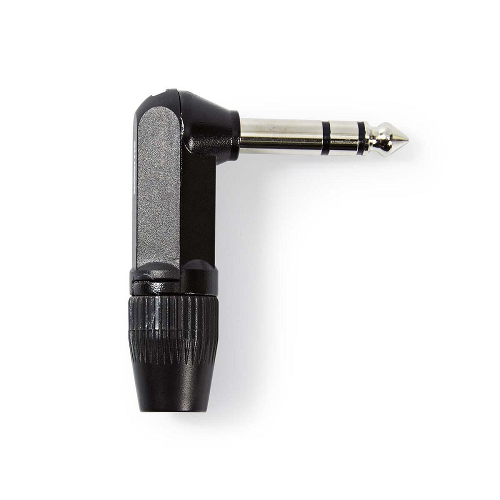 Connettore audio stereo maschio angolato 6,35 mm nero