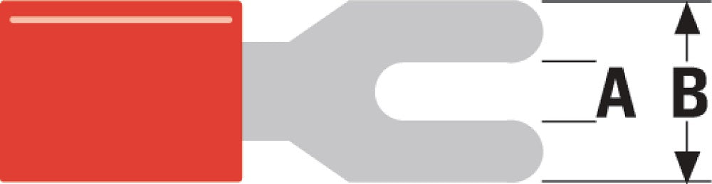 Connettore Fast On 3.7mm a forcella femmina rosso