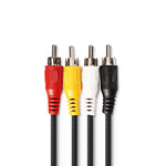 Cavo video RCA 4x RCA maschio-maschio 2m nero