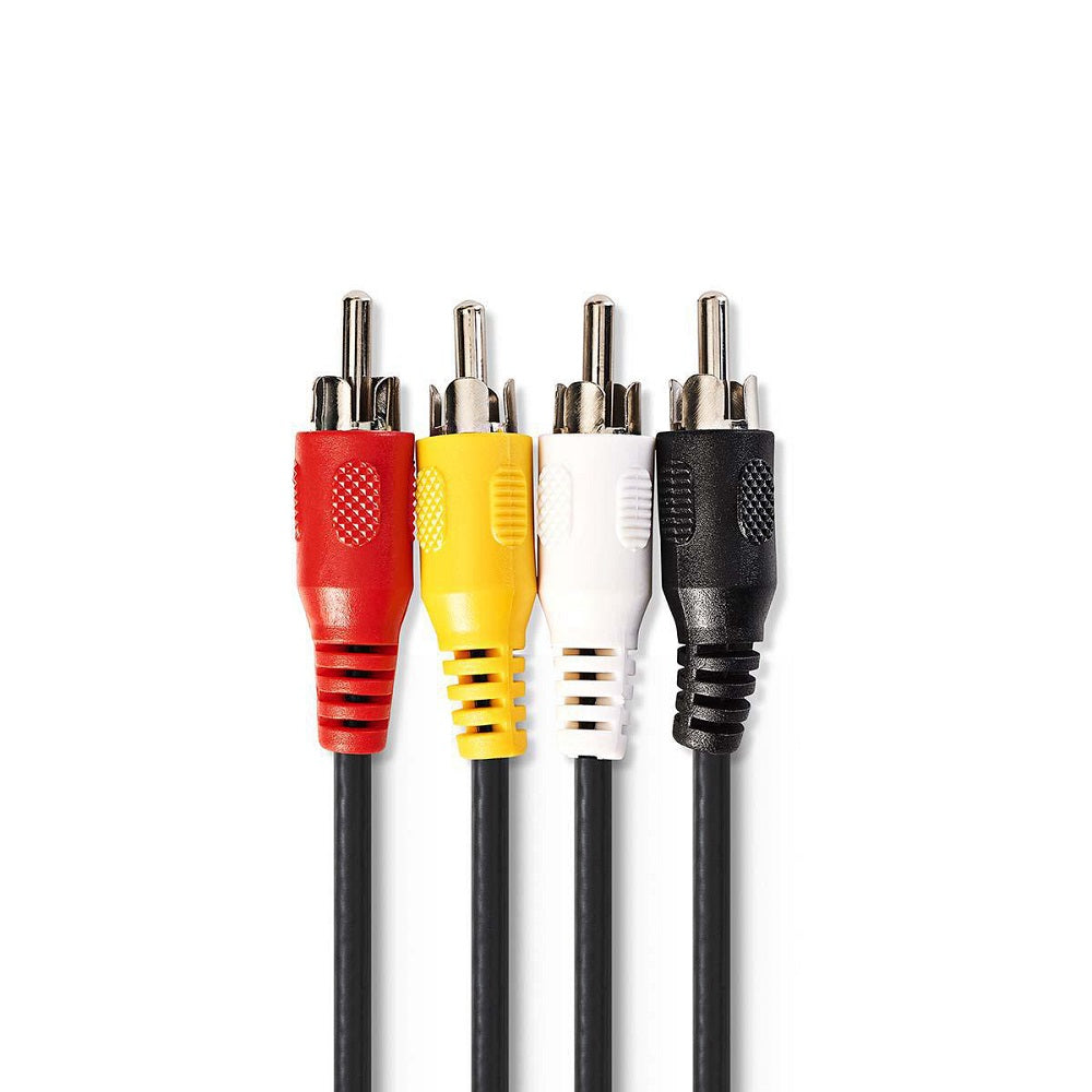 Cavo video RCA 4x RCA maschio-maschio 2m nero