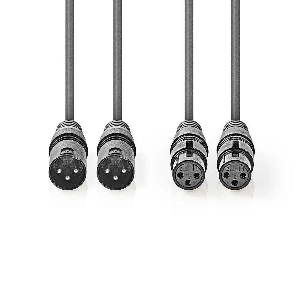 Cavo audio XLR bilanciato 2x maschio a 3 pin 2x femmina 5m
