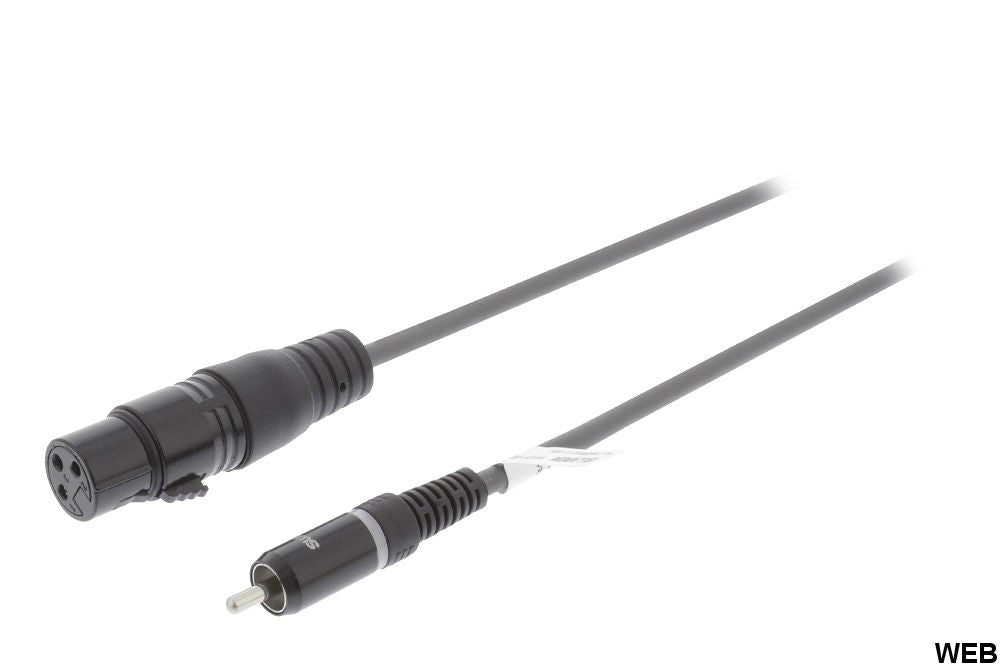 Monocavo XLR 3pin femmina-RCA maschio 3m Sweex