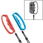 Impugnatura piccola per Switch Joy-Con con cinturino nero e rosso