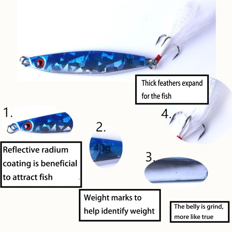 Set 7 esche da pesca in metallo 6-8 cm vari pesi
