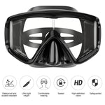 Maschera subacquea in silicone con lente in vetro temperato