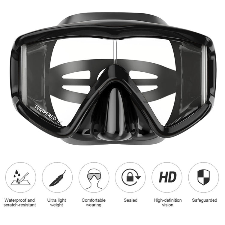 Maschera subacquea in silicone con lente in vetro temperato