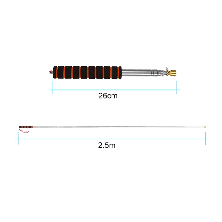 Bastone telescopico 2,5m in acciaio inox con manico spugna