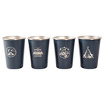 Set 4 tazze pieghevoli in acciaio inox 350 ml