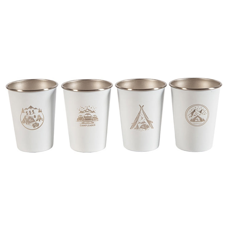 Set 4 tazze pieghevoli in acciaio inox 350 ml