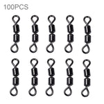 Connettori pesca doppio anello con girelle rotanti 100 pezzi