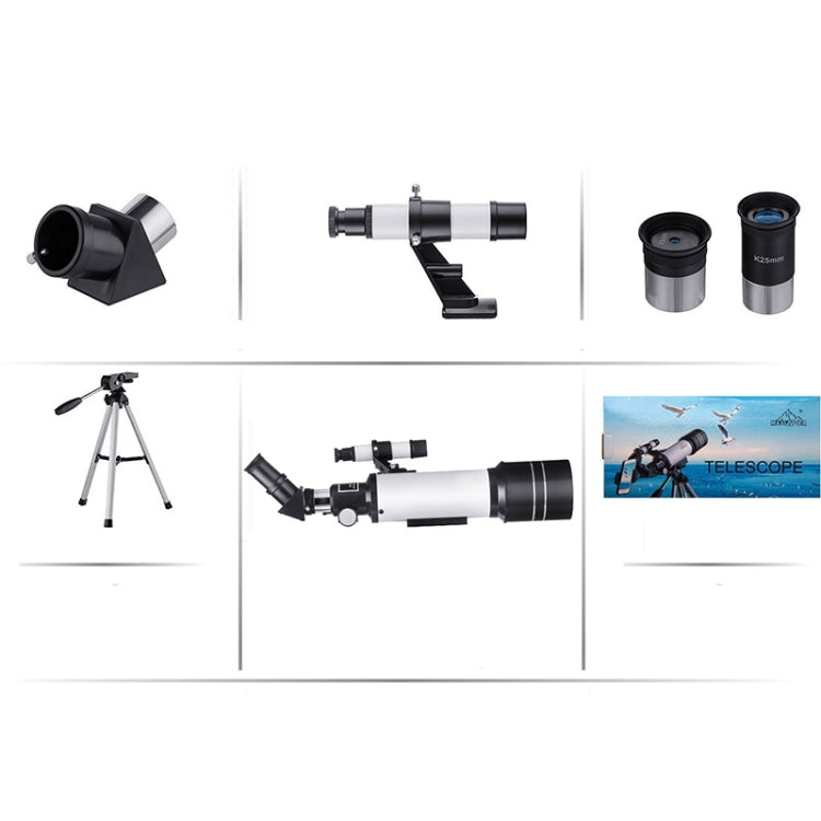 Telescopio astronomico 16x-66x70 con treppiede bianco