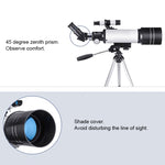 Telescopio astronomico 16x-66x70 con treppiede bianco