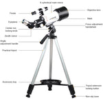 Telescopio astronomico rifrangente 233x70 con treppiede