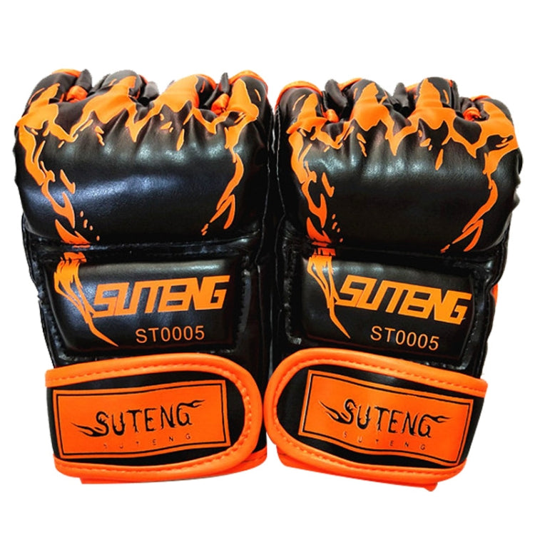 Guanti da boxe MMA mezze dita in pelle PU 23 cm
