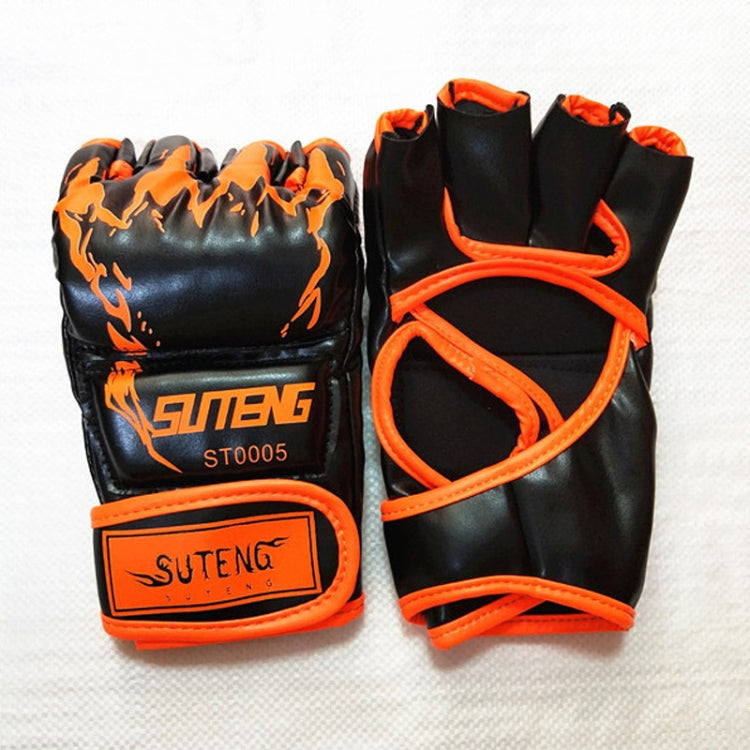 Guanti da boxe MMA mezze dita in pelle PU 23 cm
