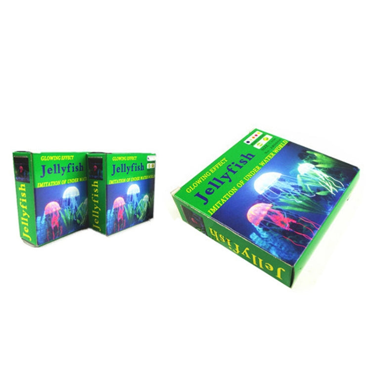 Decorazione medusa fluorescente in silicone per acquari 8x20 cm