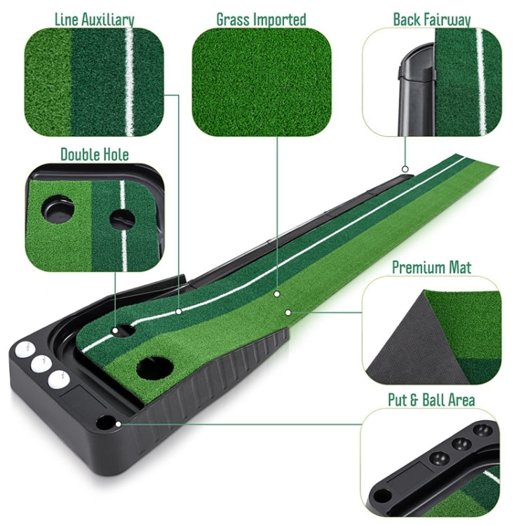 Tappeto Putting Golf 3m con Ritorno Automatico Palla