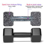 Manubri esagonali fitness 10 kg con maniglia antiscivolo