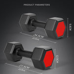 Manubri esagonali fitness 10 kg con maniglia antiscivolo