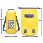 Sacco asciutto impermeabile 20 litri con doppia tracolla