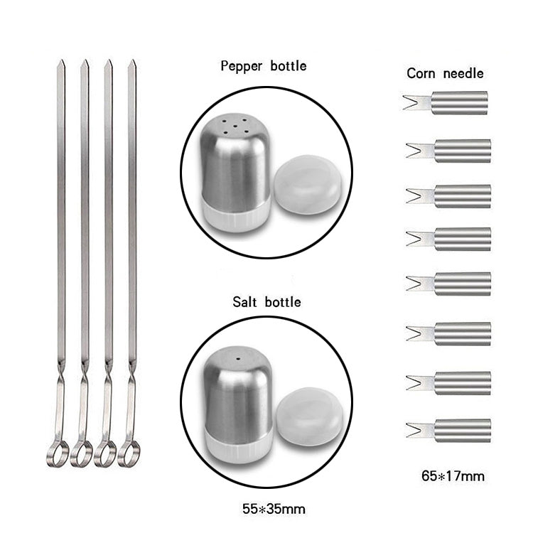 Set utensili da picnic barbecue 20 in 1 in acciaio inox
