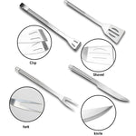 Set utensili da picnic barbecue 20 in 1 in acciaio inox