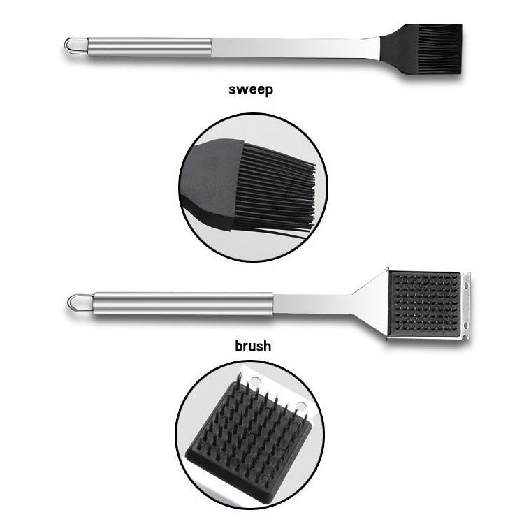 Set utensili da picnic barbecue 20 in 1 in acciaio inox