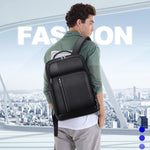 Zaino business uomo in pelle pieno fiore 30x12x43 cm - immagine 16
