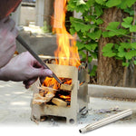 Attrezzo per campeggio all'aperto, soffiatore in acciaio inossidabile, strumento per picnic e barbecue, torcia retrattile, 6 Sections