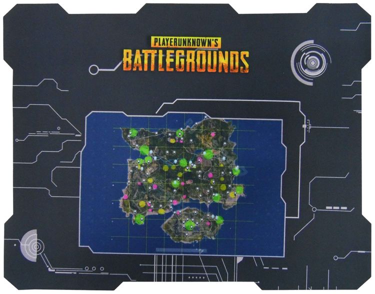 Tappetino mouse 30x23cm PlayerUnknown's Battlegrounds mappa di gioco