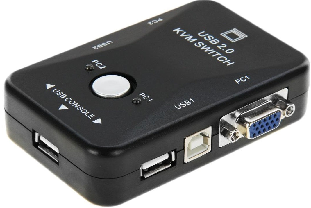 Switch KVM USB 2.0 a 2 porte per PC con uscita VGA