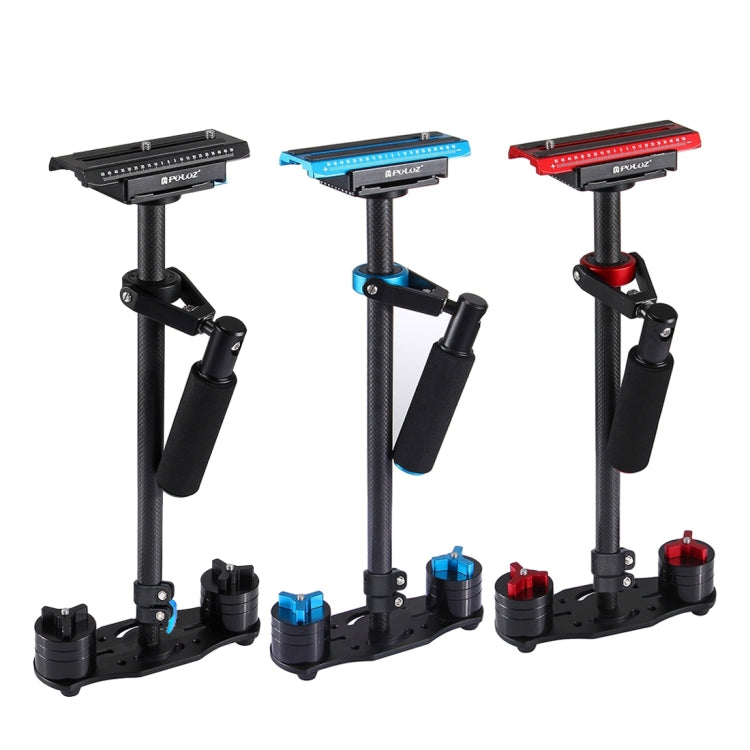 Stabilizzatore portatile in fibra di carbonio PULUZ 38,5-61 cm per video e fotocamere digitali DSLR e DV, intervallo di carico: 0,5-3 kg, P60T Black, P60T Blue, P60T Red, RU Stock P60T Black