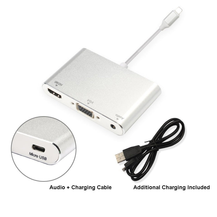 Adattatore 3 in 1 8 pin a HDMI VGA audio per iPhone iPad