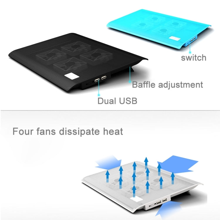 Base raffreddamento USB per laptop 14-15,6" con 4 ventole