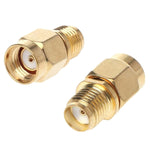 Adattatore RF RP-SMA maschio a SMA femmina placcato oro - immagine 2