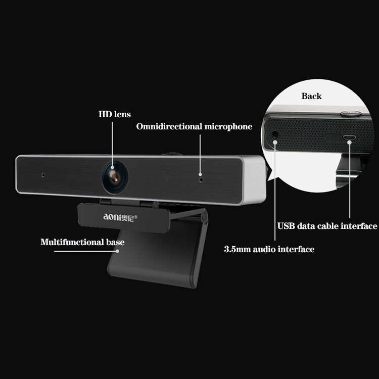 Aoni C90 Telecamera HD 1080P con Microfono per PC