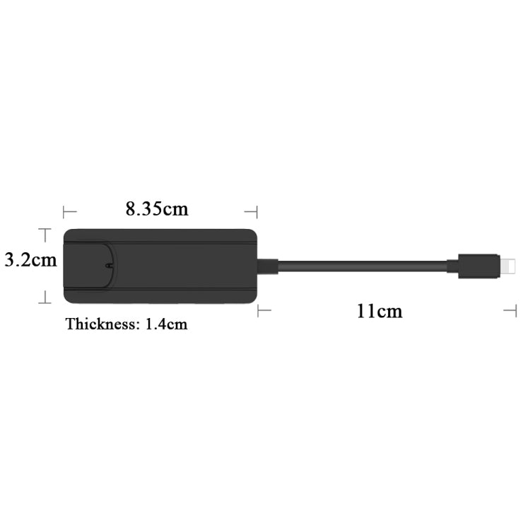 Hub USB 2.0 con Ethernet RJ45 e 2 porte USB, ingresso 8 PIN - immagine 3