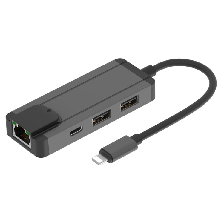 Hub USB 2.0 con Ethernet RJ45 e 2 porte USB, ingresso 8 PIN - immagine 5