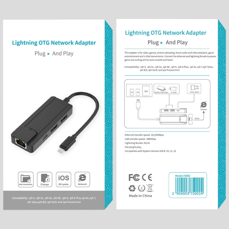 Hub USB 2.0 con Ethernet RJ45 e 2 porte USB, ingresso 8 PIN - immagine 8